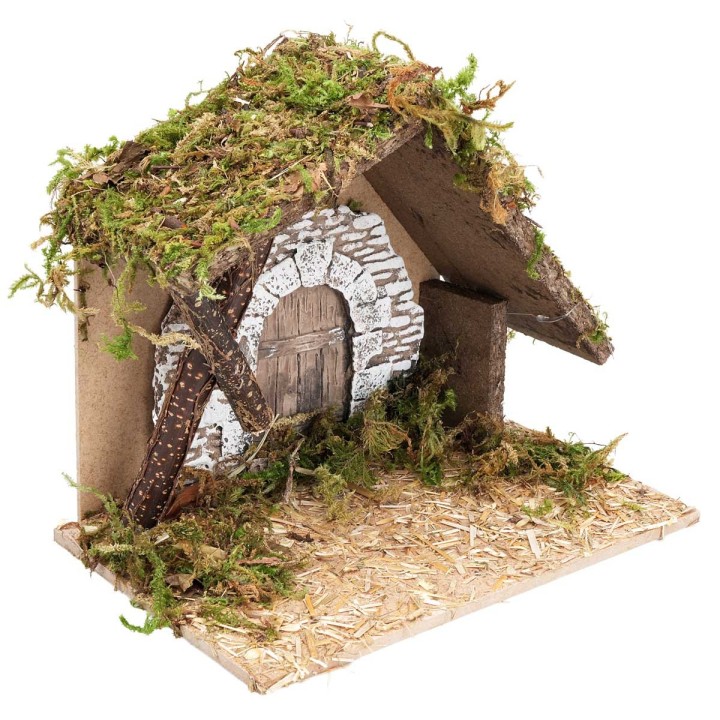 Hut with plaster wall cm 23.5x14.5x20 h
