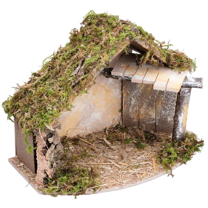 Hut with shelter for Nativity Scene cm 32x18x23 h