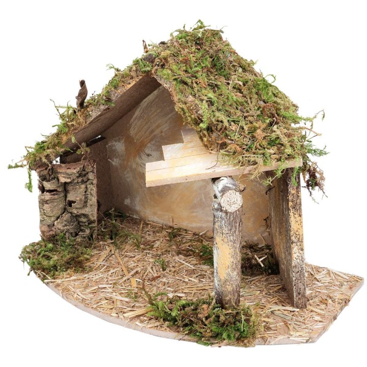 Hut with shelter for Nativity Scene cm 32x18x23 h