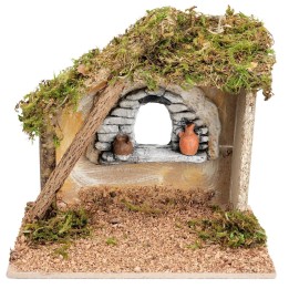 Hut with window in plaster cm 23.5x14.5x21 h