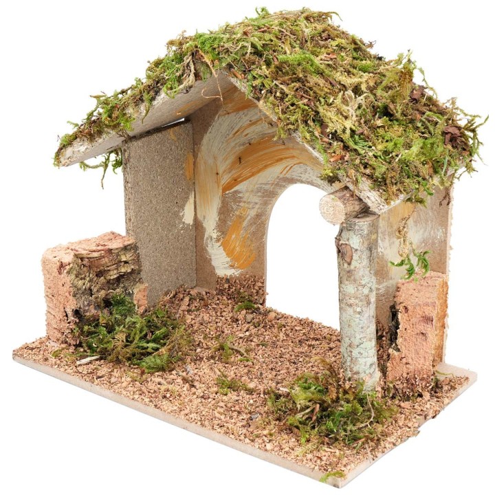 Cabaña para pesebre con apertura en arco cm 24x14,5x20,5 h
