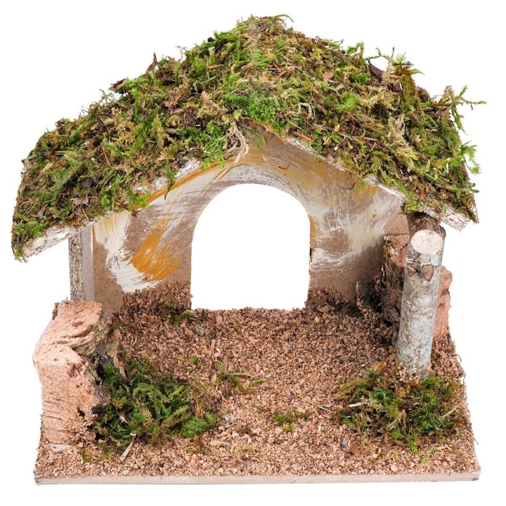 Capanna per presepe con apertura ad arco cm 24x14,5x20,5 h
