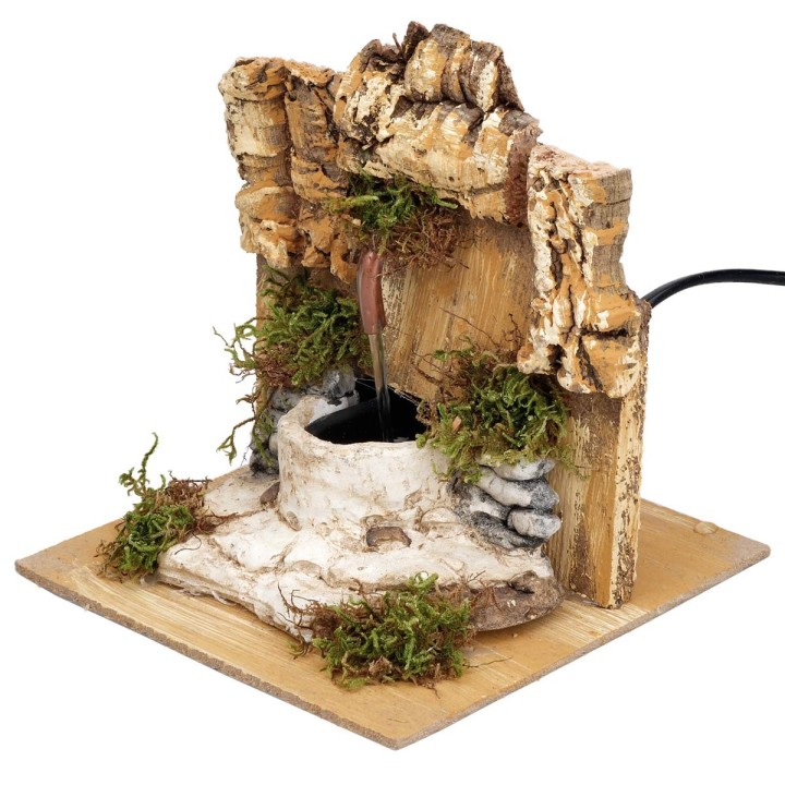 Fuente con techo inclinado y bomba funcional cm 15x15x15,5 h