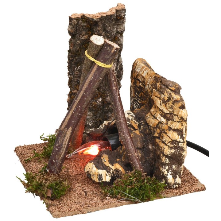 Refugio con fuego funcionando cm 14x14x14,5 h