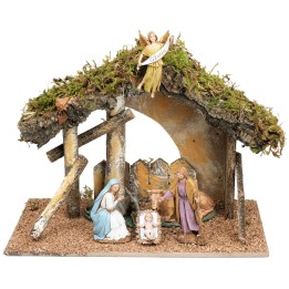 Cabaña con valla completa de estatuas Landi cm 31,5x17x23 h