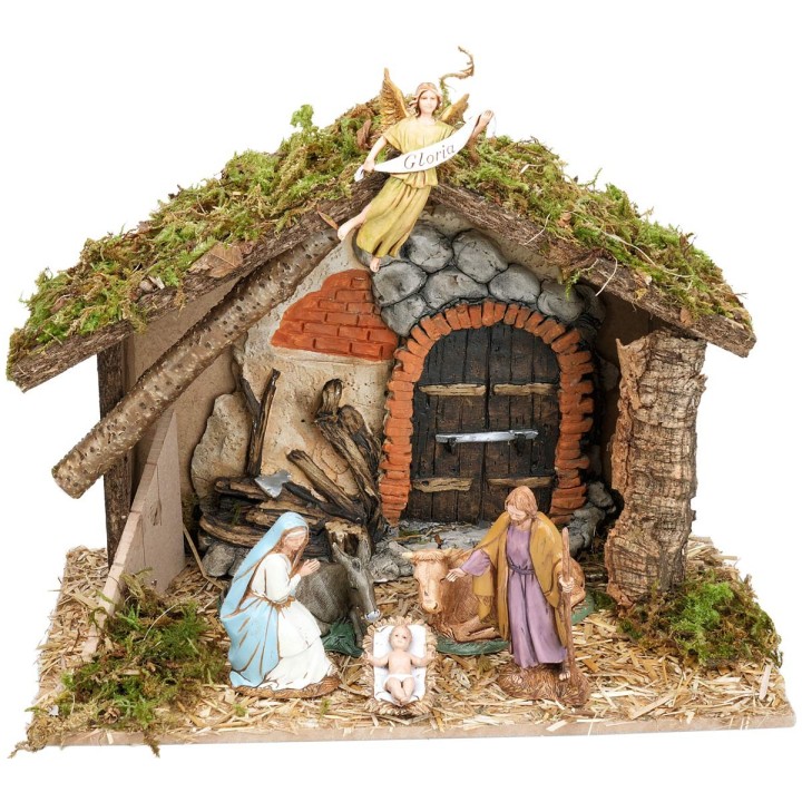 Cabaña con fondo de yeso completa con estatuas Landi cm