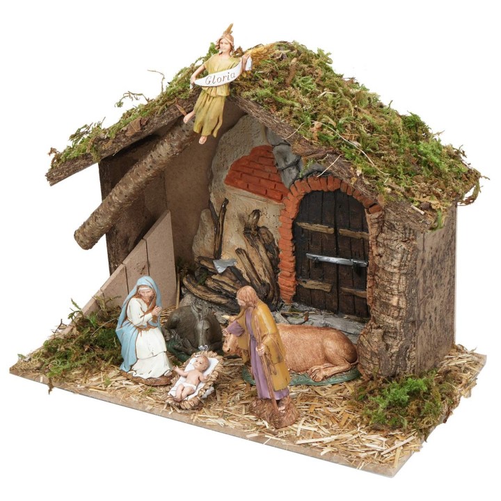 Hut with plaster background complete with Landi statues cm