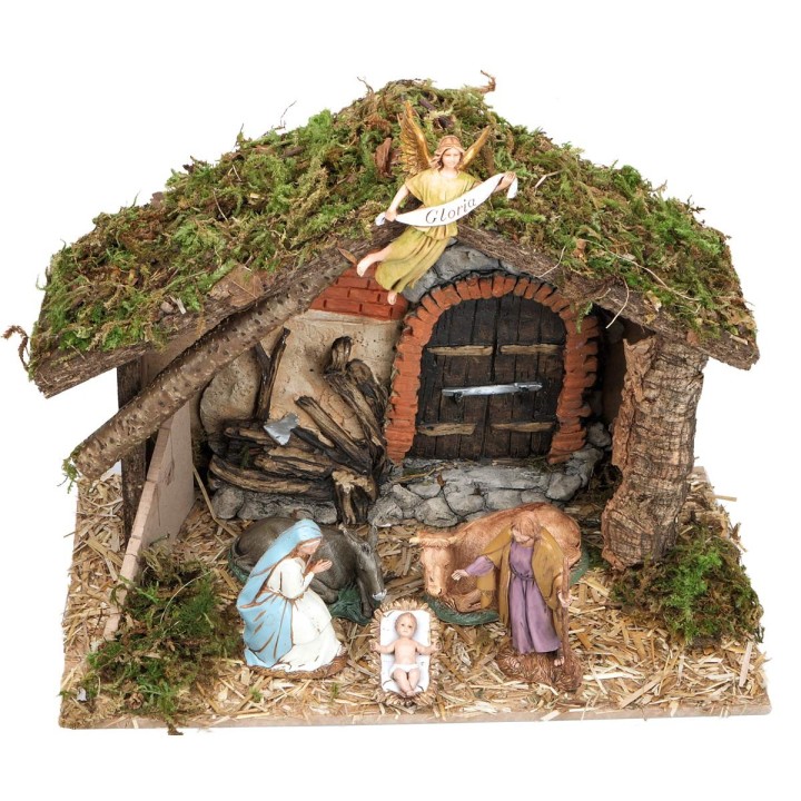 Cabaña con fondo de yeso completa con estatuas Landi cm