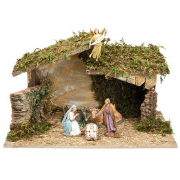 Cabaña con techo irregular completa con estatuas Landi cm