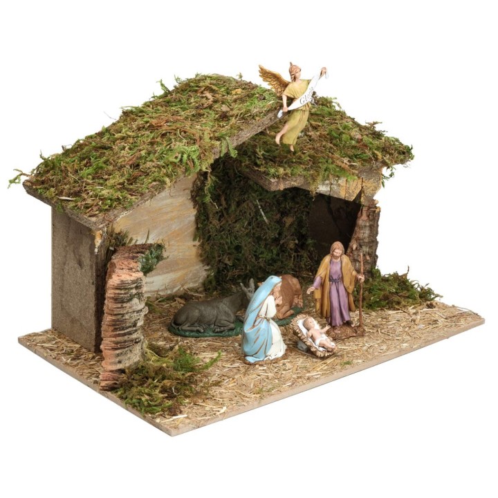Cabaña con techo irregular completa con estatuas Landi cm