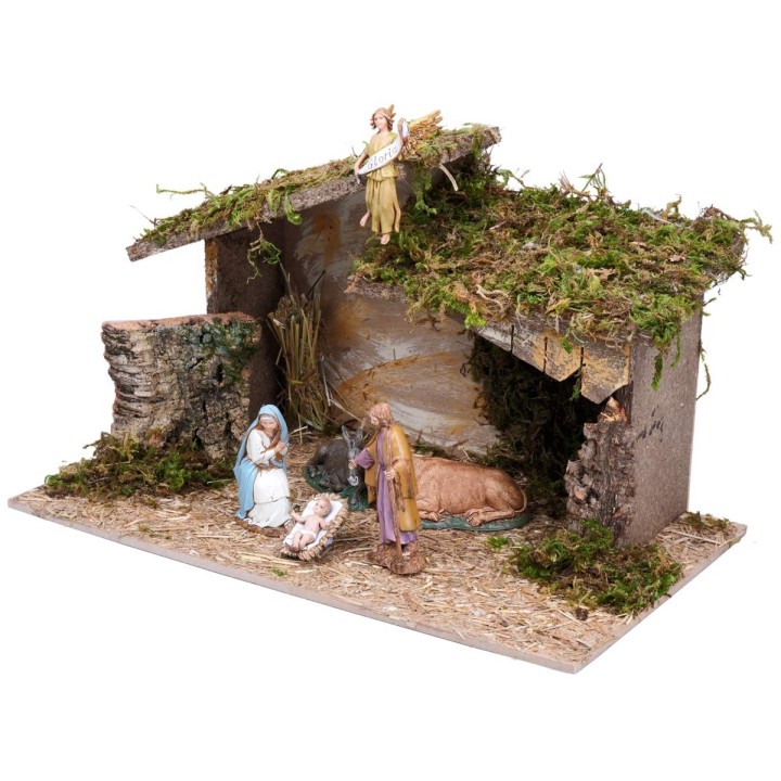 Cabaña con techo irregular completa con estatuas Landi cm