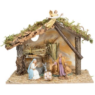 Hut with window complete with Landi statues cm 31x17x23 h