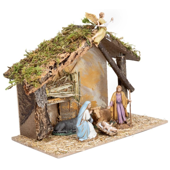 Capanna con finestra completa di statue Landi cm 31x17x23 h