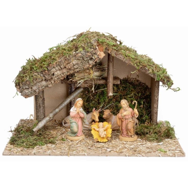 Capanna con pianale centrale completo di statue Lux cm 40x23x24