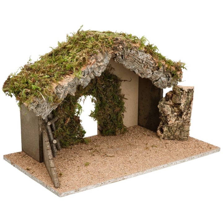 Cabaña con techo inclinado y gran apertura central cm 50x29x31 h