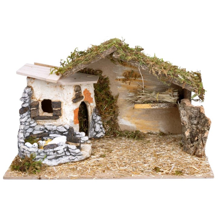 Capanna con struttura in resina cm 40x23x23,5 h