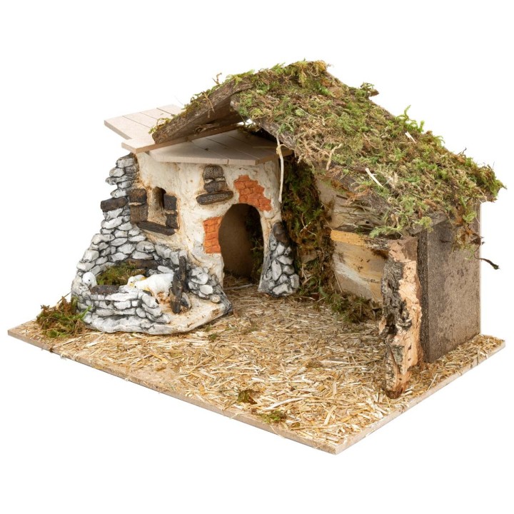 Hut with resin structure cm 40x23x23.5 h