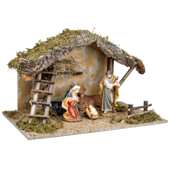 Cabaña con techo inclinado completa con Natividad cm 60x35x35 h
