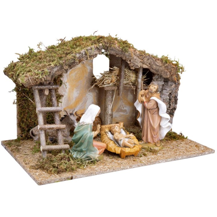 Cabaña con ranura central completa de natividad Euromarchi cm