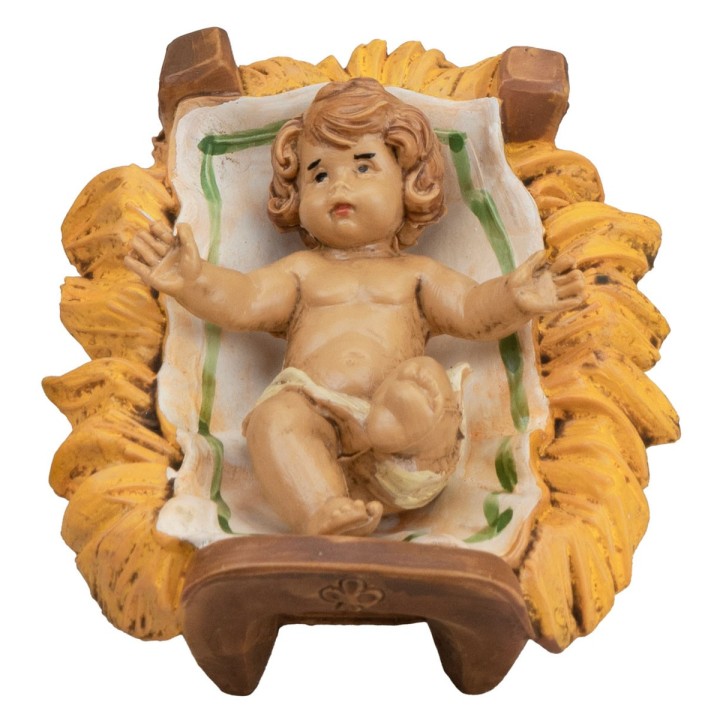 Gesù bambino nella culla serie Euromarchi 16 cm in Lux