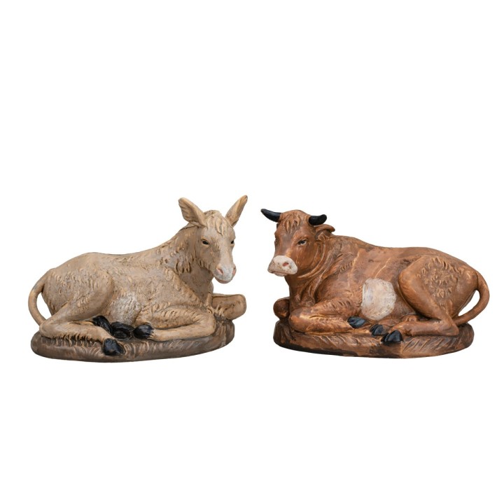Ox and donkey Euromarchi series 16 cm in Lux