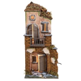 Casa napolitana iluminada que funciona con corriente cm