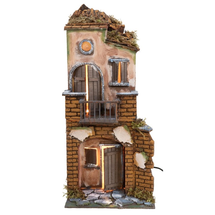 Illuminated Neapolitan house operating on electricity cm