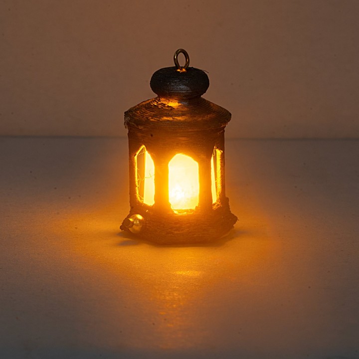 Flickering yellow LED lantern 12 volts 3 cm