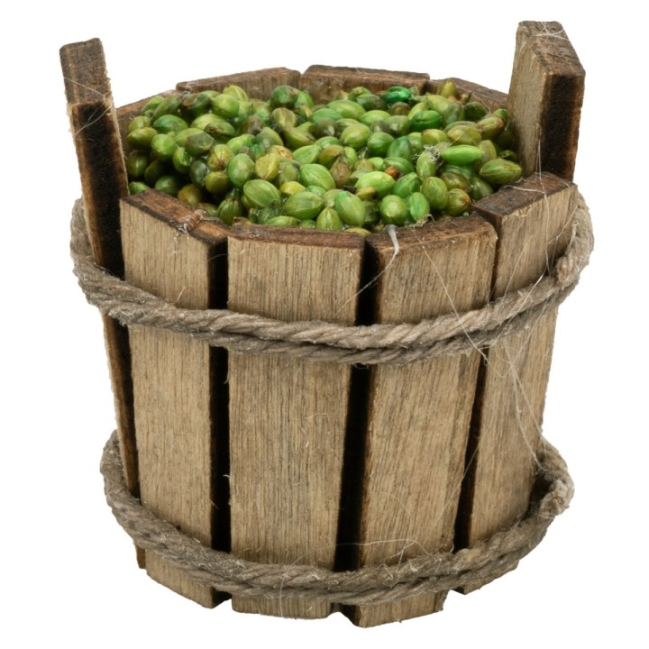 Wooden tub with olives cm ø 3x3 h