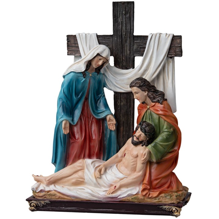 Resin statues 15 stations Via Crucis 20 cm