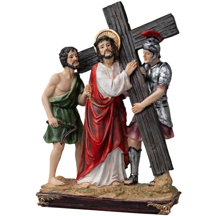 Estatuas en resina 15 estaciones Via Crucis 20 cm
