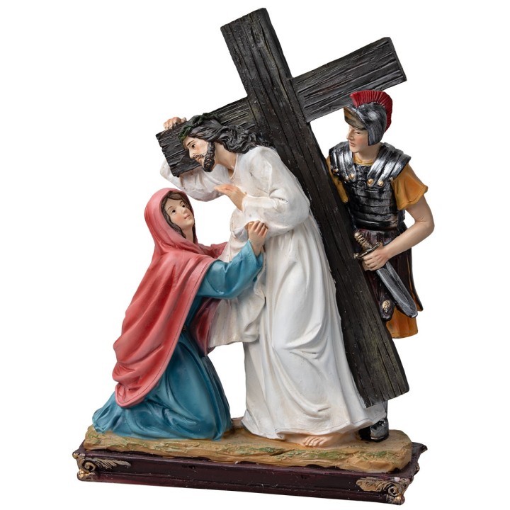 Statue in resina 15 stazioni Via Crucis 20 cm