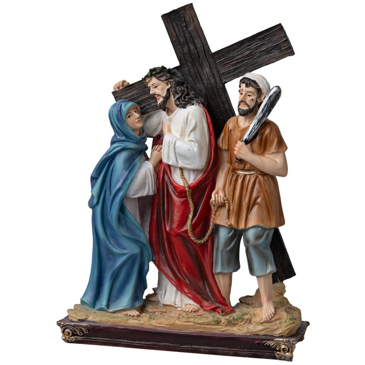 Estatuas en resina 15 estaciones Via Crucis 20 cm