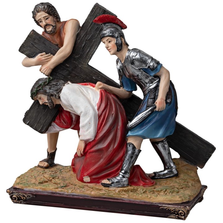 Resin statues 15 stations Via Crucis 20 cm