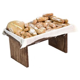Banco con pan cm 9,5x7x6,5 h para Pesebre