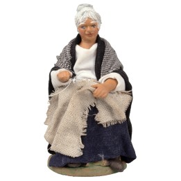 Elderly woman sewing series 12 cm
