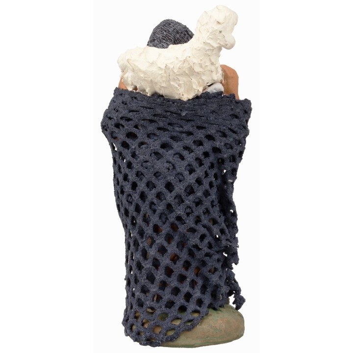 Woman with lamb on her shoulders 12 cm