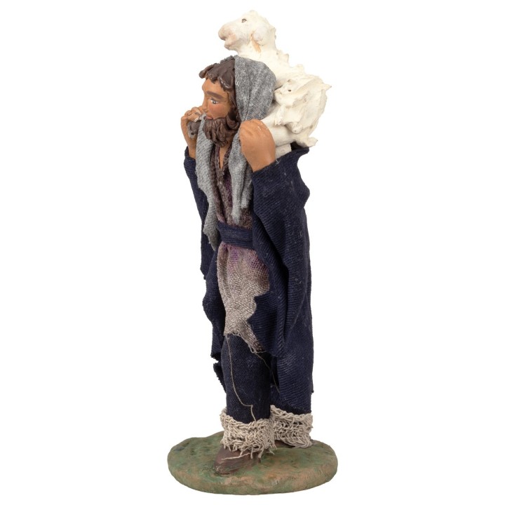 Shepherd with lamb on shoulders 12 cm