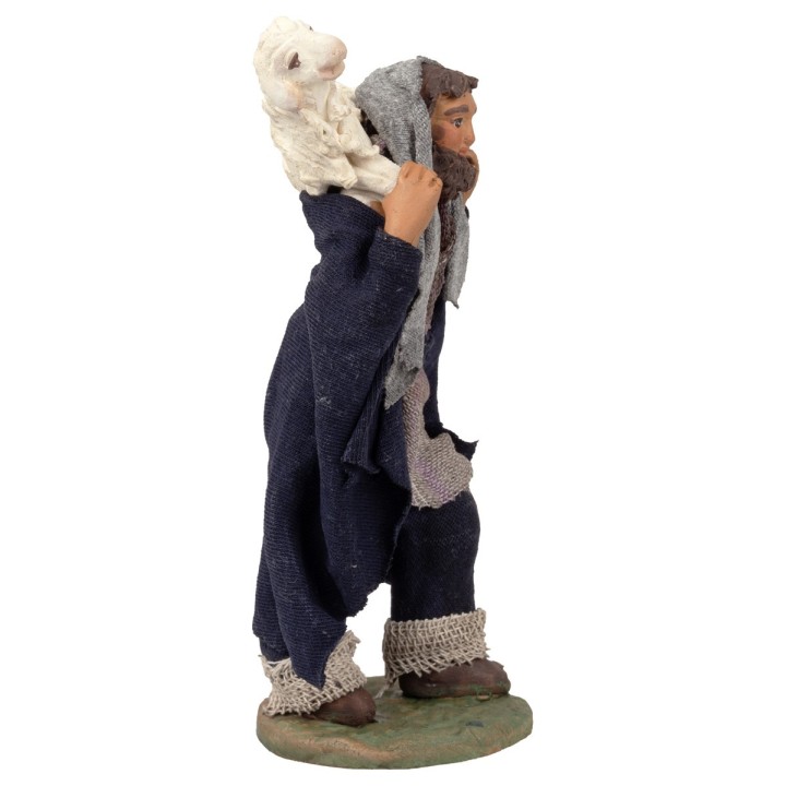 Shepherd with lamb on shoulders 12 cm