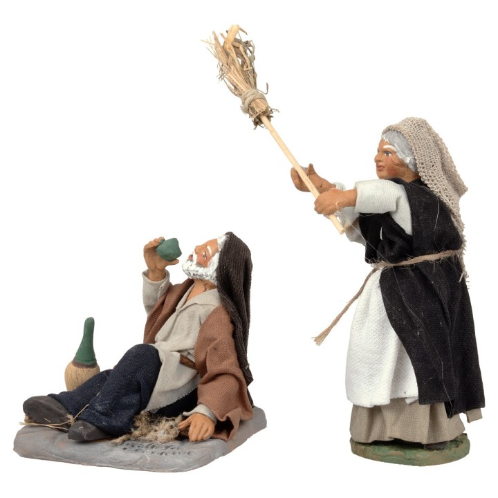 Set woman hitting husband 10 cm series