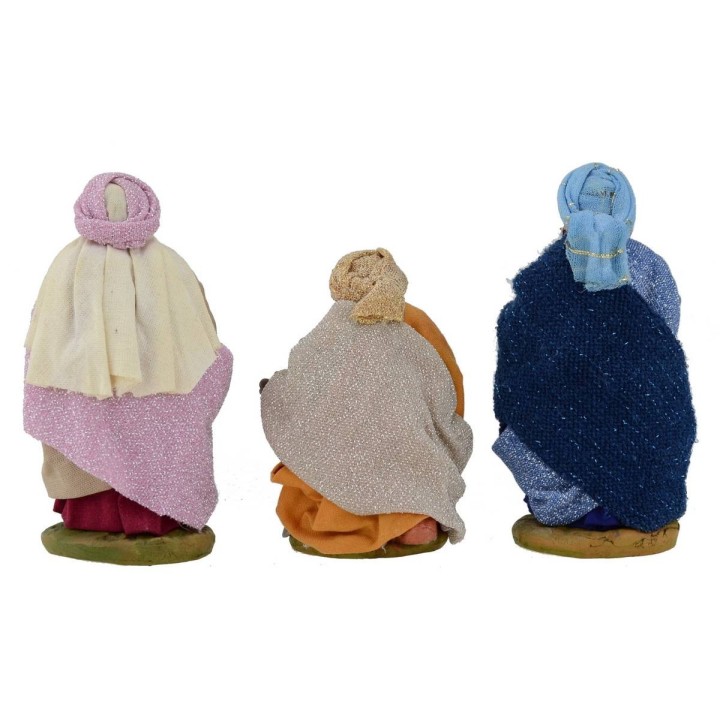 Set de 3 Reyes Magos 10 cm vestidos en tela