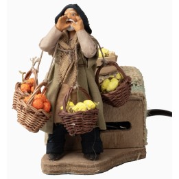 Venditore con cesti di frutta serie 10 cm in movimento