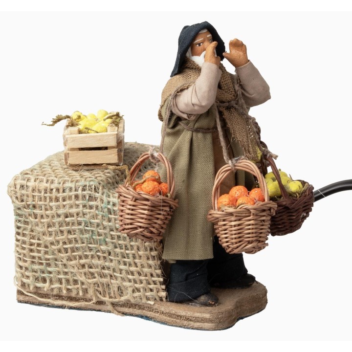 Venditore con cesti di frutta serie 10 cm in movimento