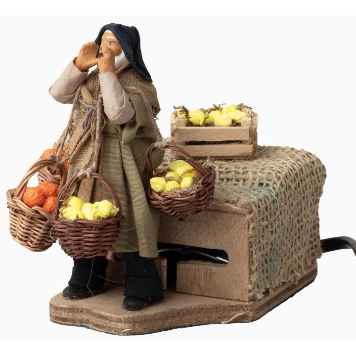 Venditore con cesti di frutta serie 10 cm in movimento