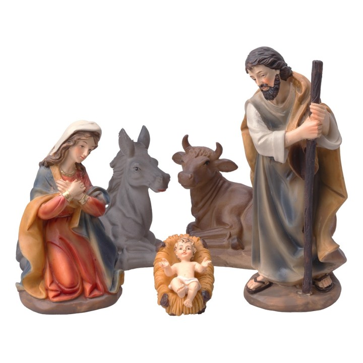 Nativity 5 subjects in resin series 15 cm