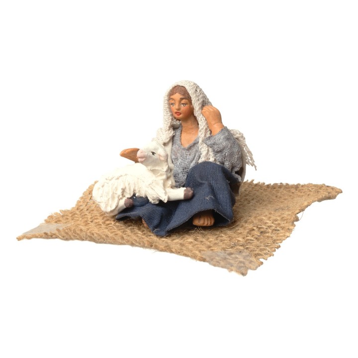 Woman sitting with lamb 10 cm series