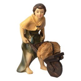 Campesino con carretilla en resina serie 8-9 cm