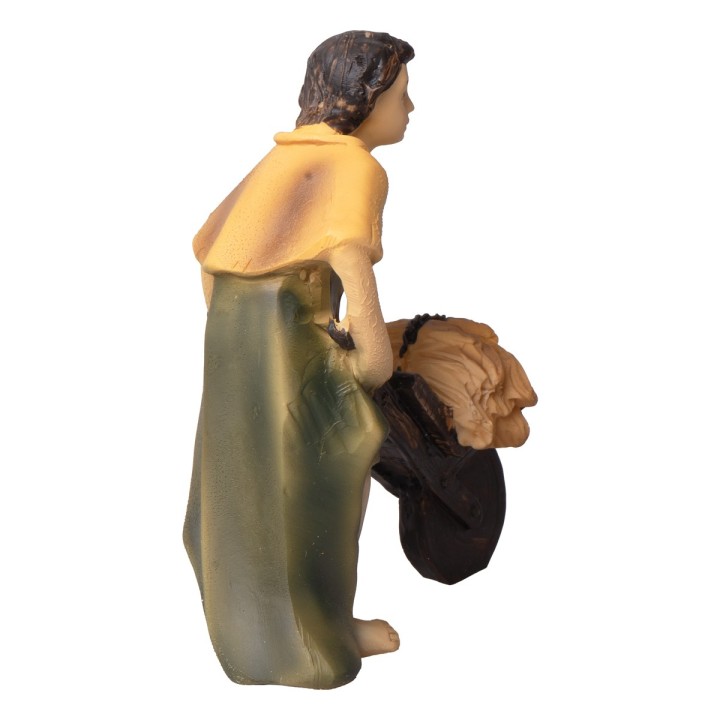 Farmer with wheelbarrow in resin 8-9 cm series