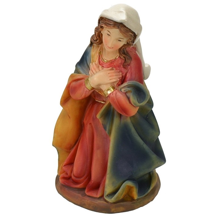 Kneeling Madonna in resin series 15 cm