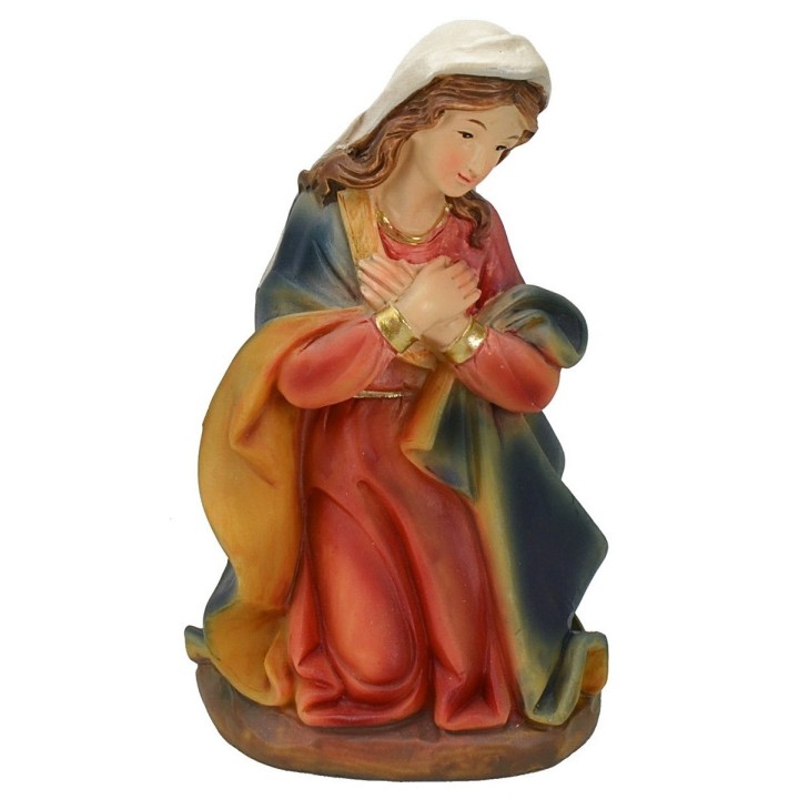 Kneeling Madonna in resin series 15 cm
